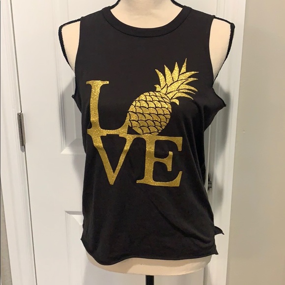 Chaser Tops - Chaser Pineapple Love Muscle Tee/Tank (XS)